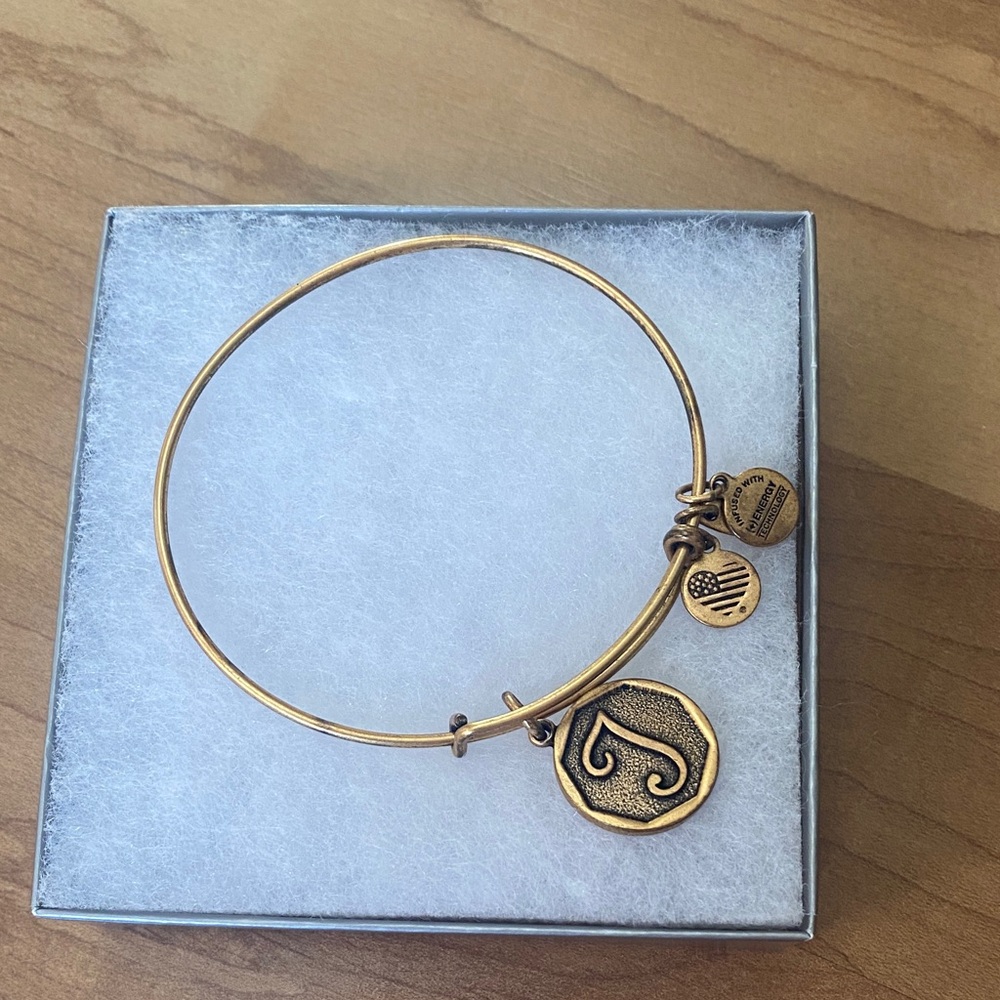 Alex and Ani Gold “T” Charm Bracelet